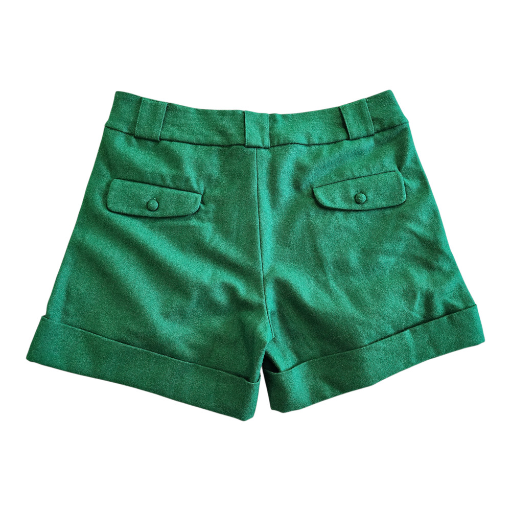 Ri'p Emerald Green Wool Blend Tailored Cuffed Shorts Womens Size Medium - Picture 2 of 4